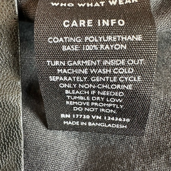 Who What Wear Black Faux Leather Blouse Small NWOT - Picture 5 of 6